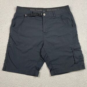 Prana Stretch Zion Men's Size 34 Belted Outdoor Cargo Hiking Shorts 10" Inseam